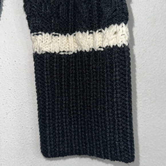 La Ligne For Target Black/White Striped Cable Knit Collared Pullover Sweater S - Picture 4 of 12